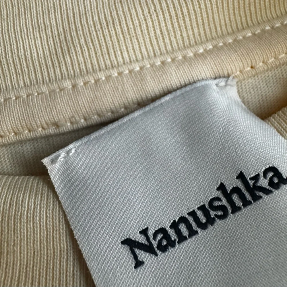 Nanushka Organic Cotton Embroidered Graphic Tee - Cream Butter Yellow - L - Picture 11 of 11